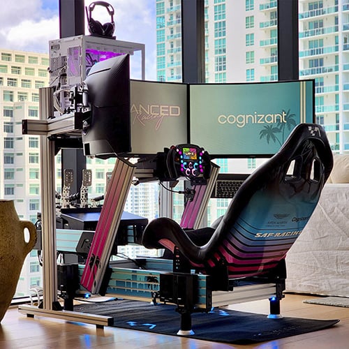 Starting at USD $35,000 Featuring the best and most advances equipment available today, this is one of the most ambitious sim racing simulators ever to be assembled